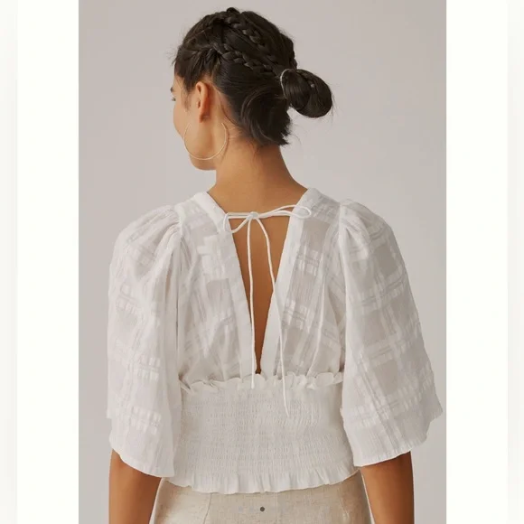 Anthropologie Smocked Kimono Blouse - Picture 2 of 10